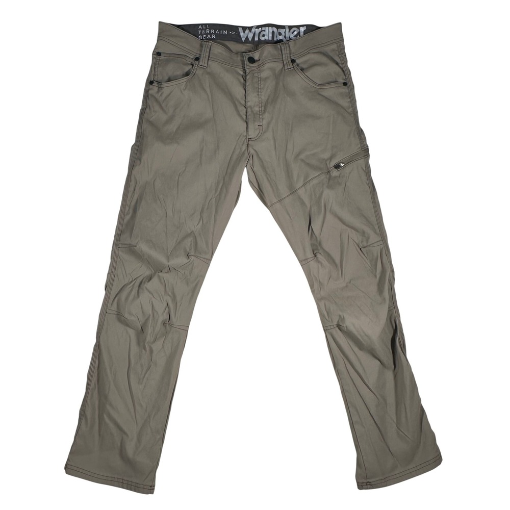 Wrangler Mens ATG All Terrain Gear Utility Pants 36x30 Olive Green Synthetic